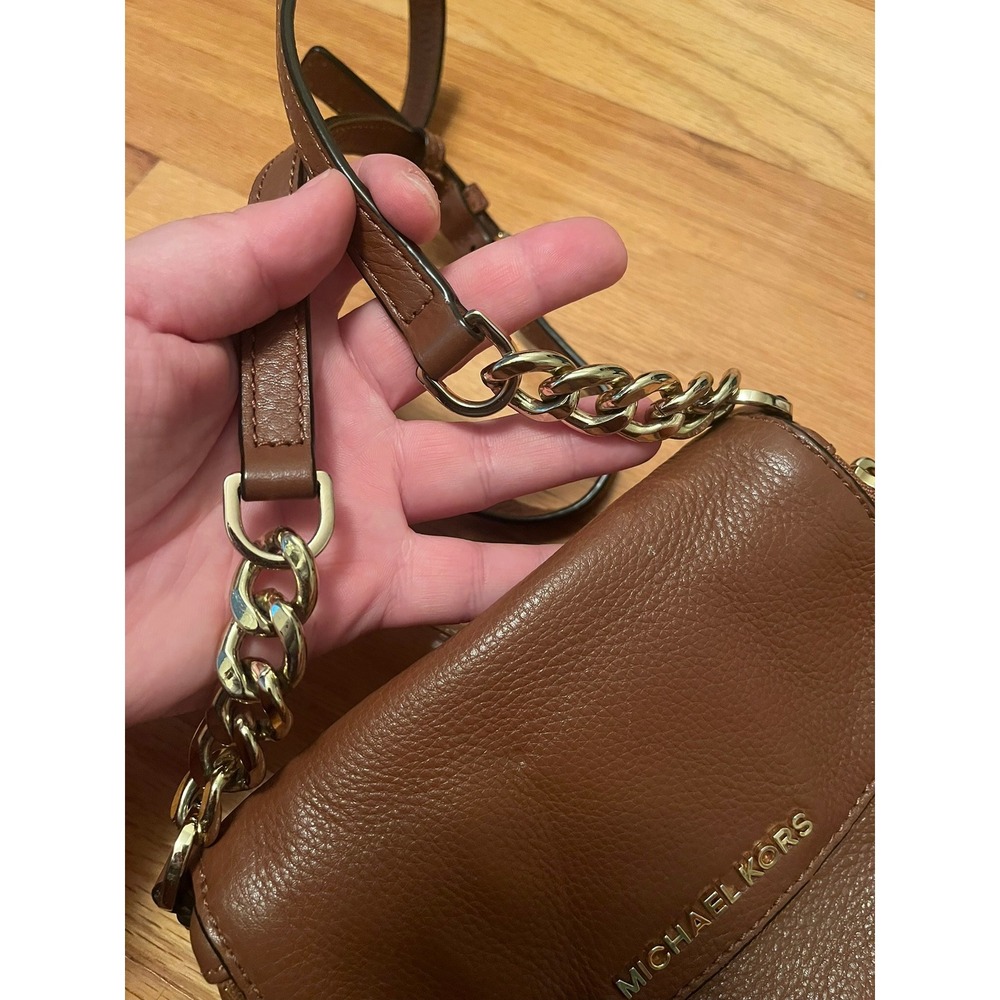 Michael Kors NWOT Bedford Flap Tan Pebbled Leather Crossbody Bag‎ - Picture 4 of 8